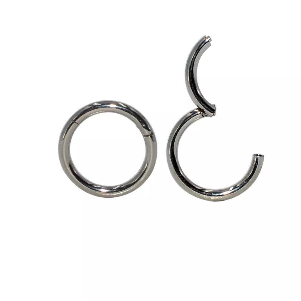 Classic Hinged Piercing Ring Clicker | Titanium | 18G, 16G, 14G ...