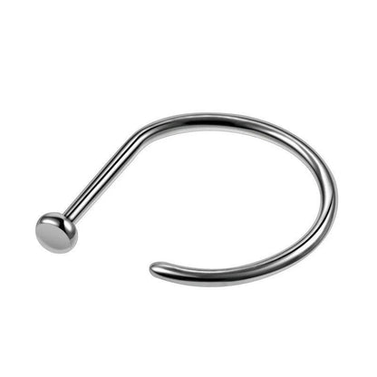 Classic Open Nose Ring | D-Shape Hoop | Flat Back - DustyJewelz