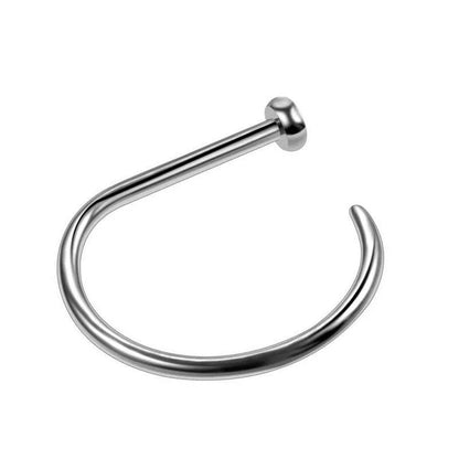 Classic Open Nose Ring | D-Shape Hoop | Flat Back - DustyJewelz