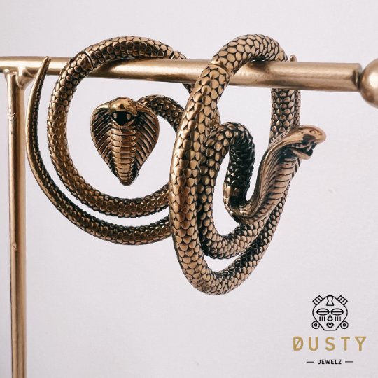 Cobra Snake Ear Weights | Lobe Hangers - DustyJewelz