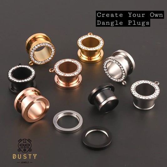 Crystals SCREW FIT Connector Tunnels - DustyJewelz