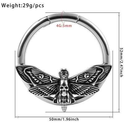 Death Moth Ear Weights | Skull Lobe Hangers