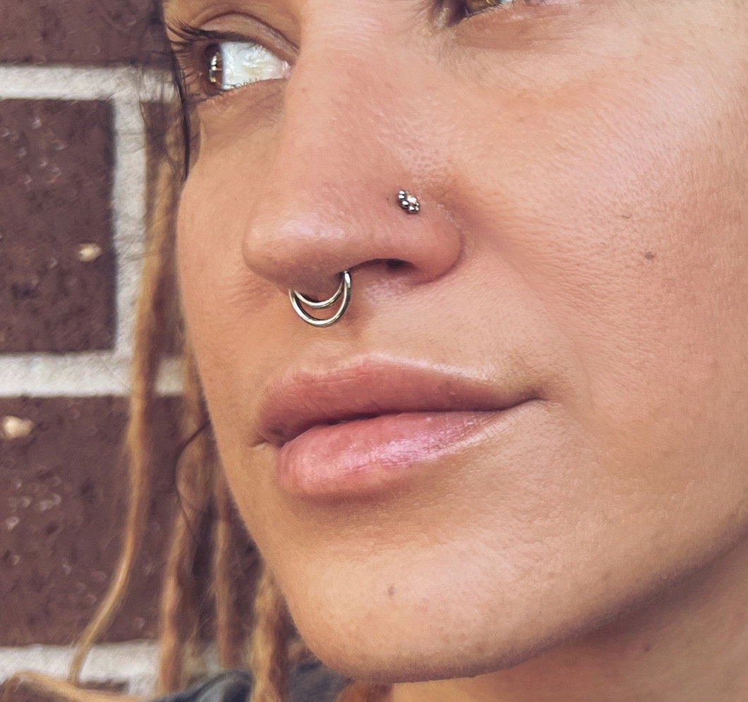 Amazon.com: Gold Nose Ring, Unique Gold Plated Indian Hoop Piercing, Tribal  Style, 20g, Handmade Piercing Jewelry : Handmade Products