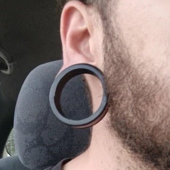 Extra Big Silicone Tunnels | Flexible Plugs | BLACK | 28mm-76mm