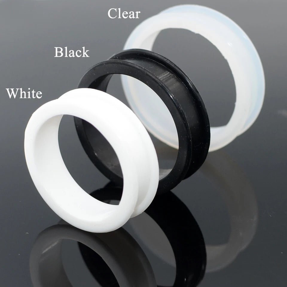 Extra Big Silicone Tunnels | Flexible Plugs | TRANSPARENT | 28mm-76mm