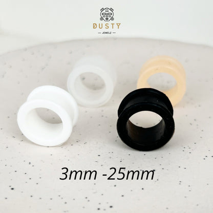 Skin Tone Flexible Silicone Ear Tunnels | Double Flare | 3mm-25mm