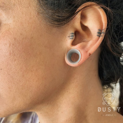 Gray Silicone Ear Skins | Flexible Tunnels - DustyJewelz