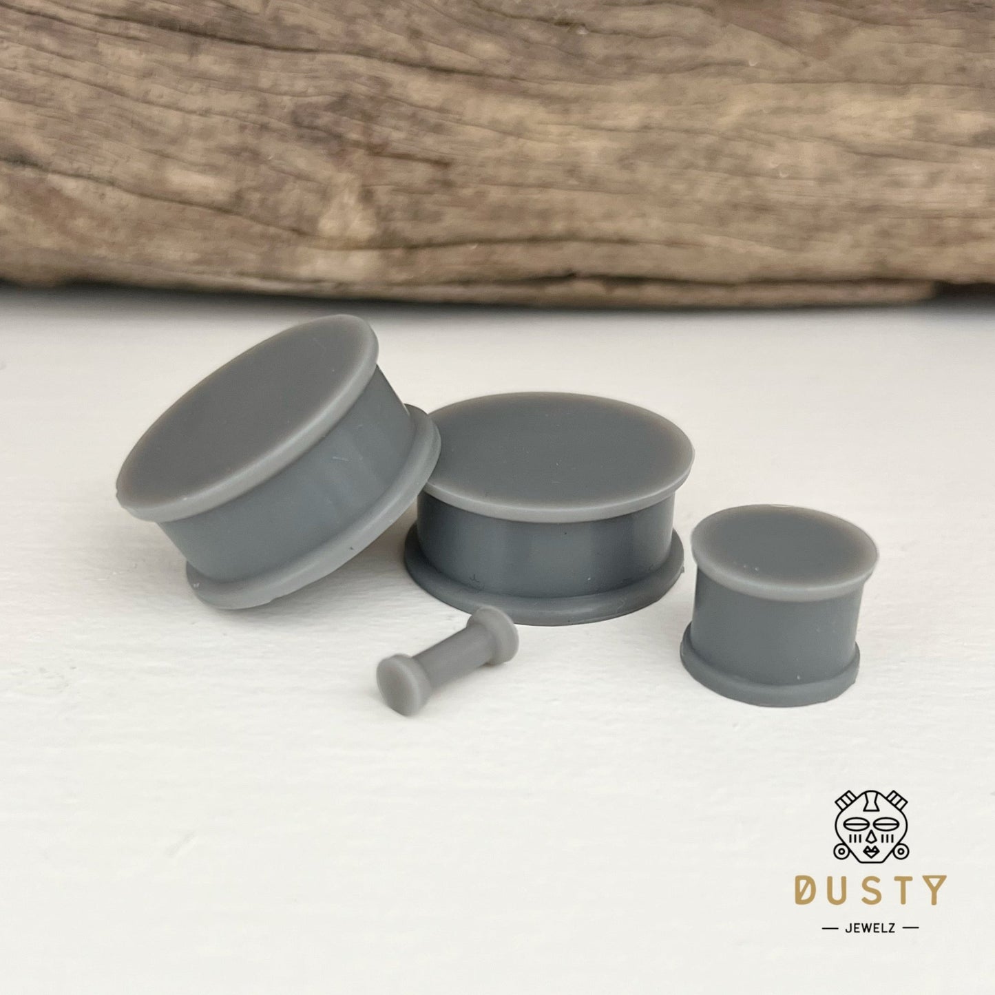 Grey Silicone Plugs | Double Flare - DustyJewelz