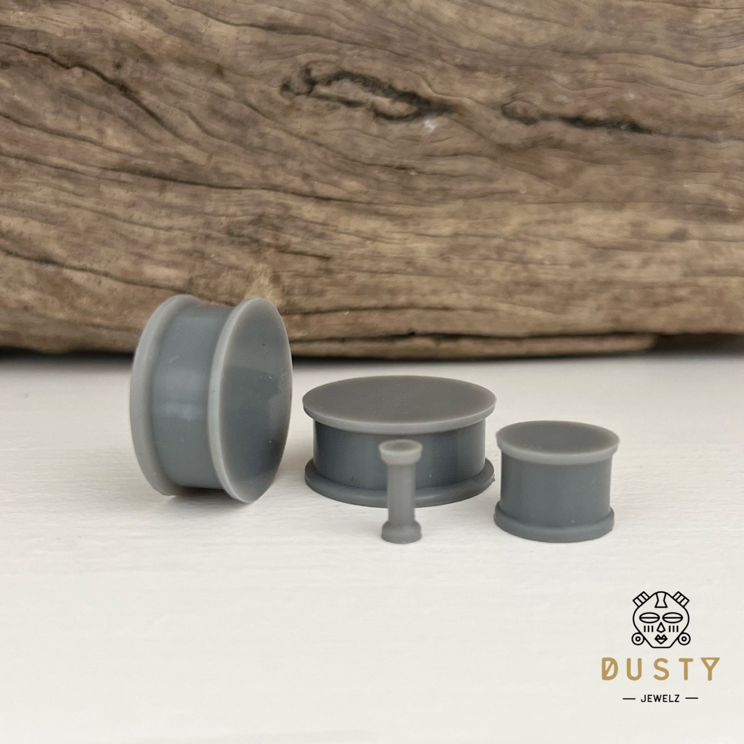 Grey Silicone Plugs | Double Flare - DustyJewelz