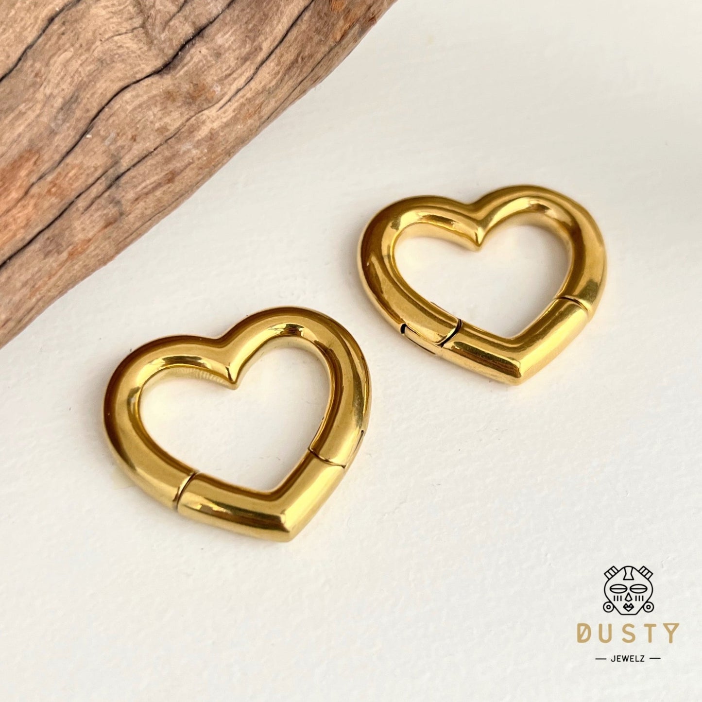 Heart Ear Weights | Magnetic Lobe Hanger - DustyJewelz