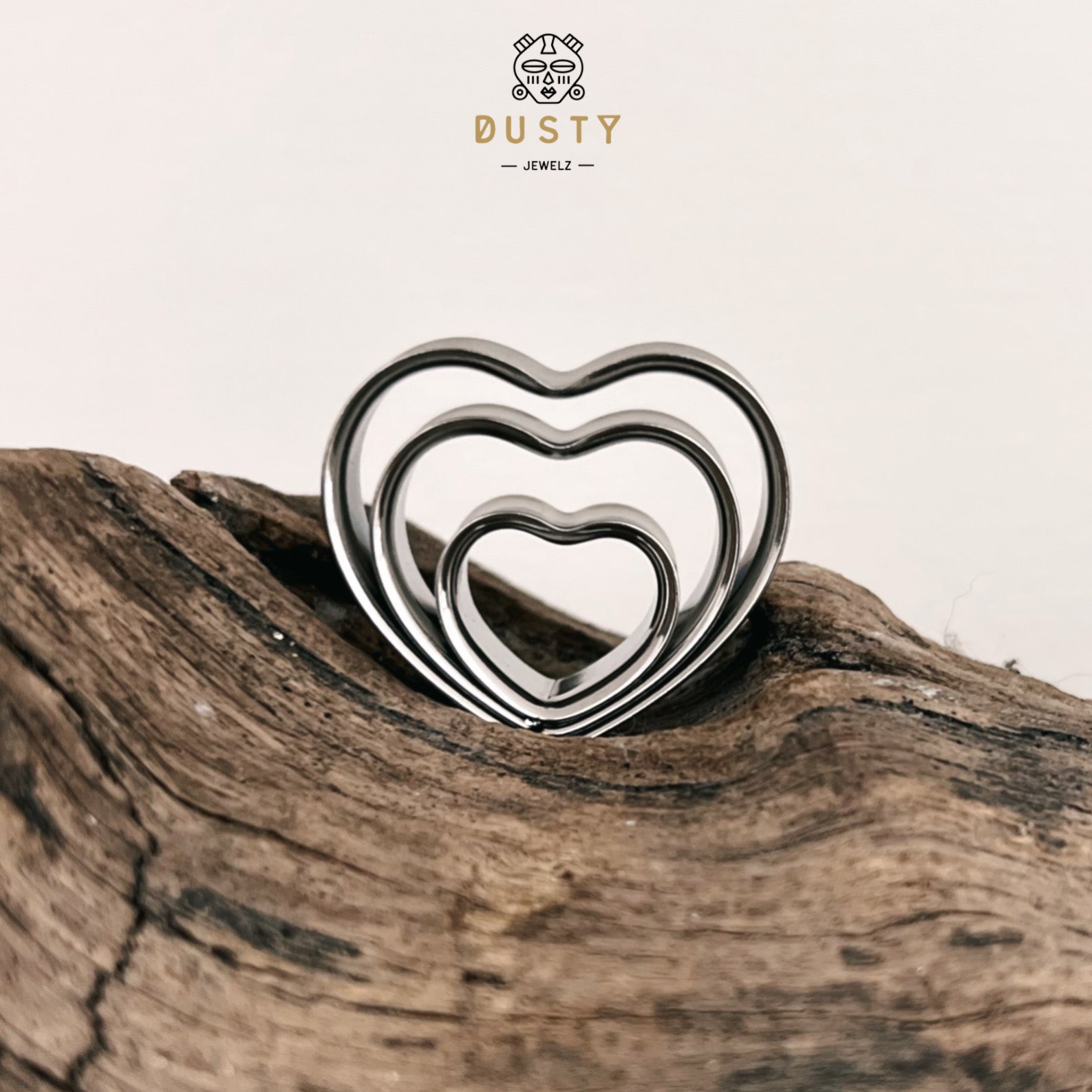 Heart Swirl Ear Tunnels | Spiral Multi Layered Steel Plugs - DustyJewelz