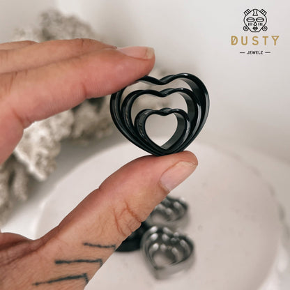 Heart Swirl Ear Tunnels | Spiral Multi Layered Steel Plugs - DustyJewelz