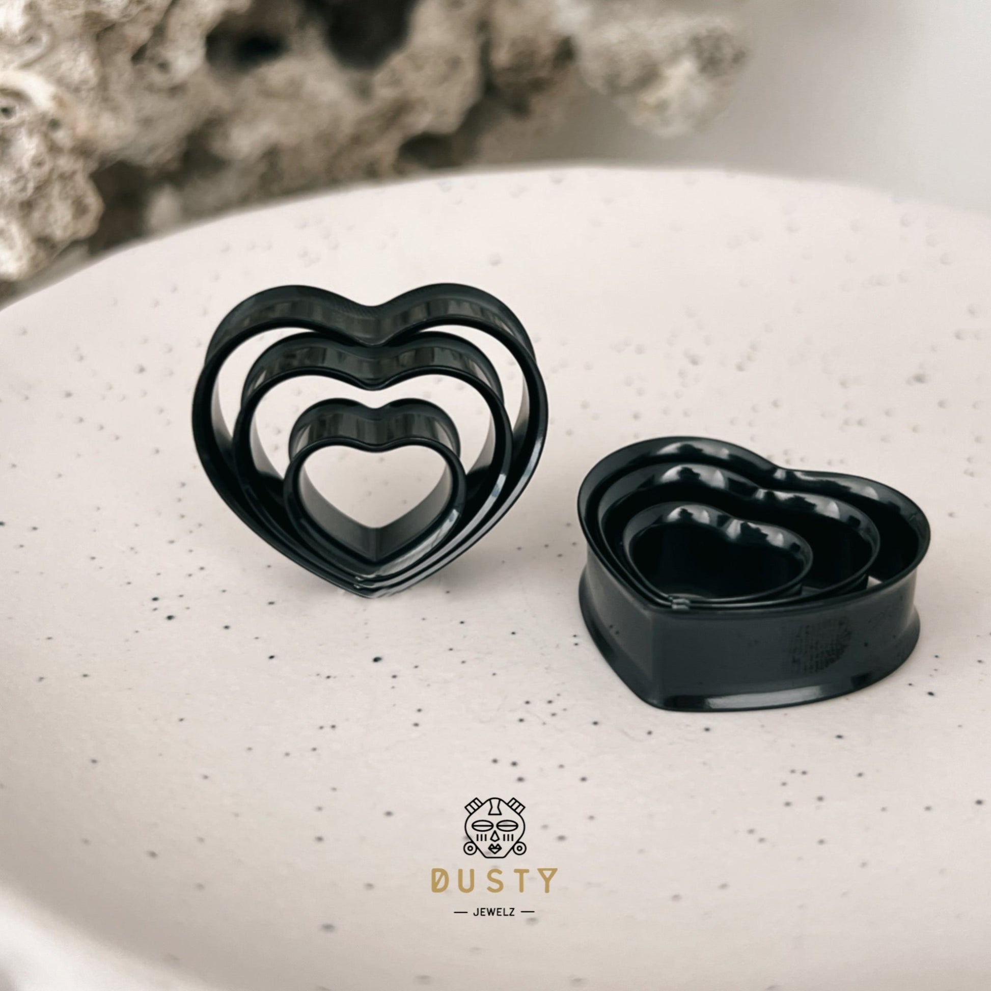 Heart Swirl Ear Tunnels | Spiral Multi Layered Steel Plugs - DustyJewelz