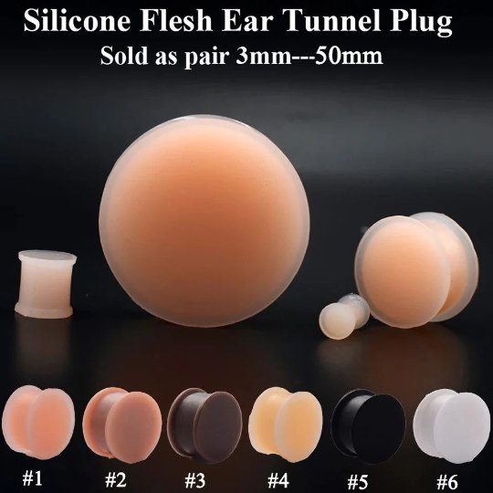 Skin colored ear hot sale gauge plugs