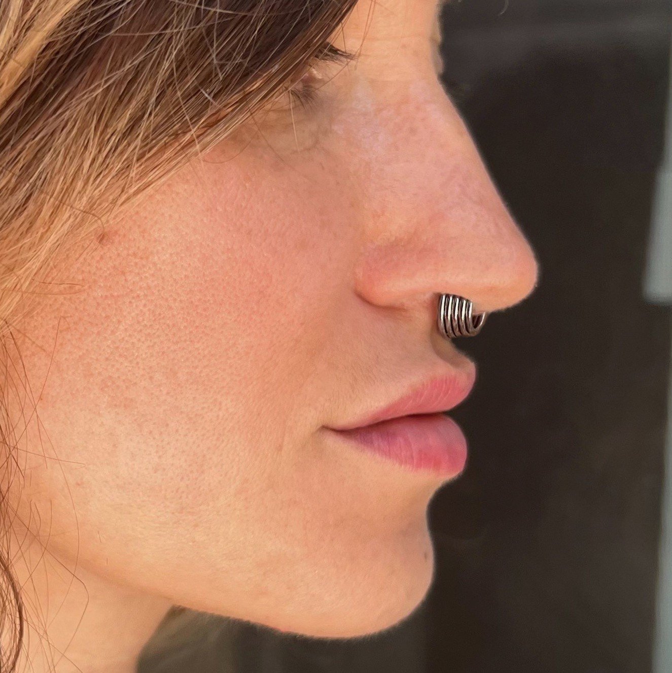 Layered Septum Ring | Five Stack Nose Clicker Ring - DustyJewelz