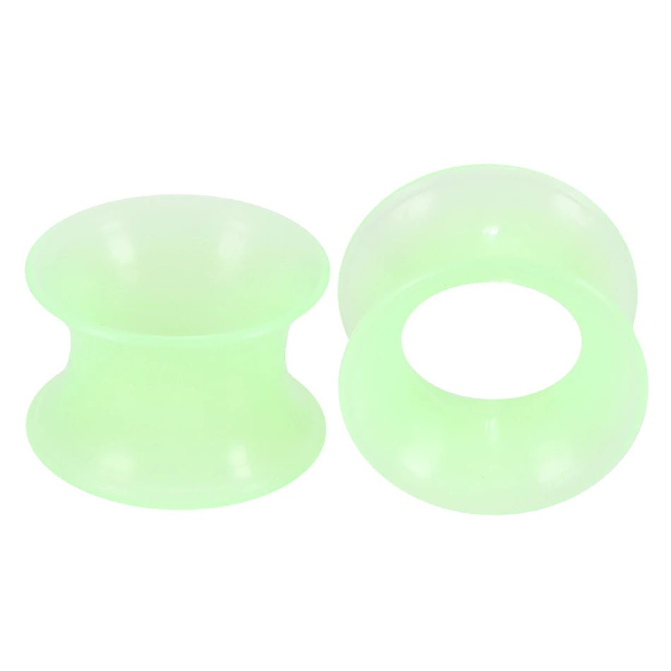 Lime Green Silicone Ear Skins | Flexible Tunnels - DustyJewelz
