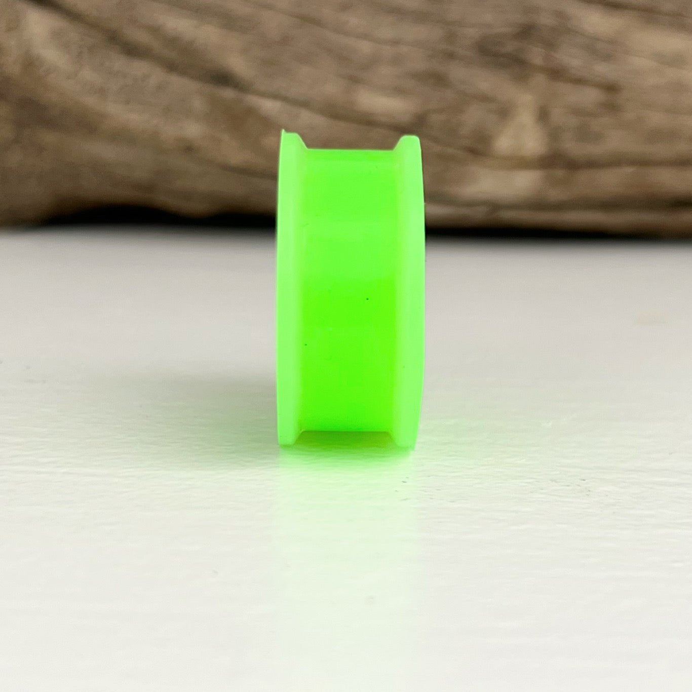 Lime Green Silicone Plugs | Double Flare - DustyJewelz