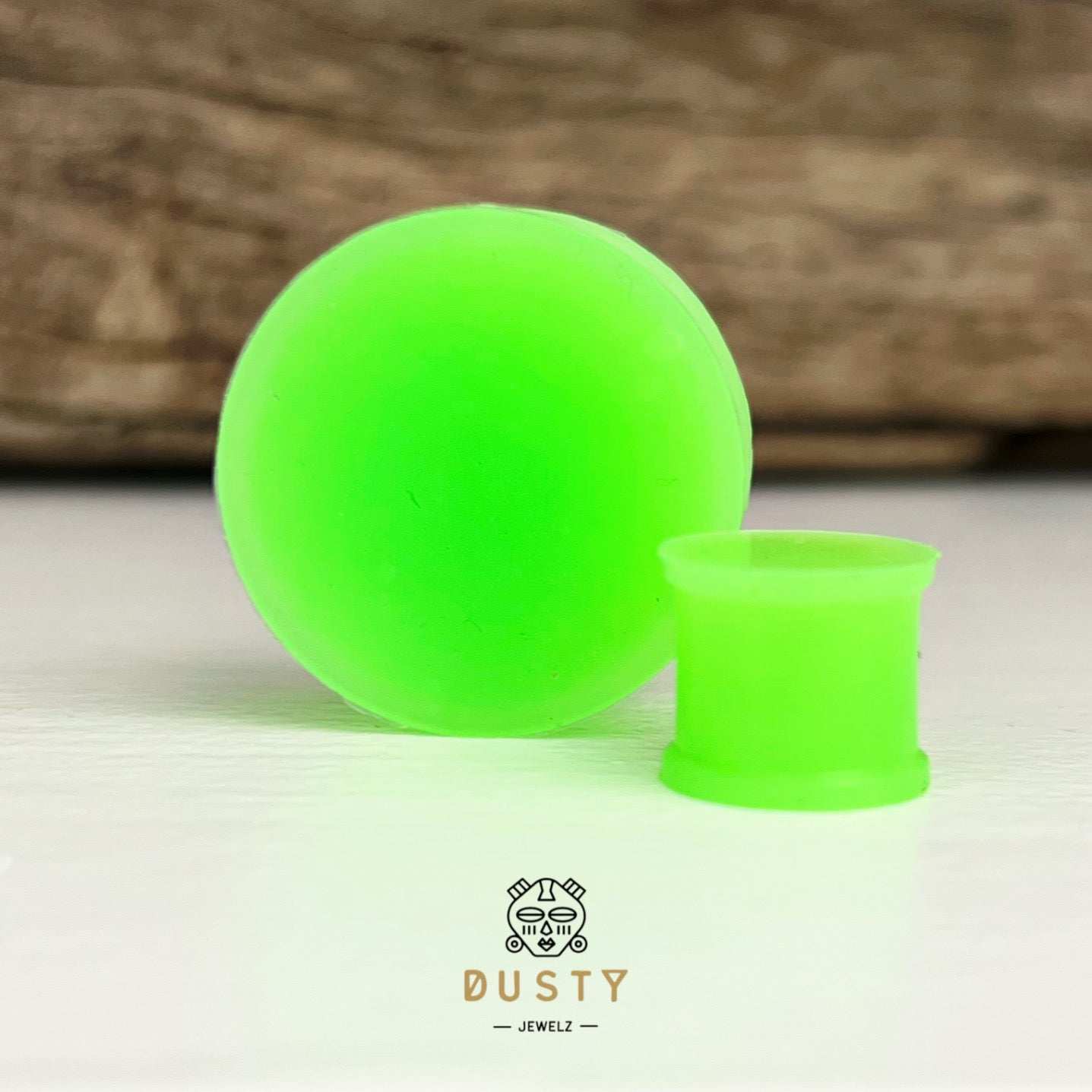 Lime Green Silicone Plugs | Double Flare - DustyJewelz