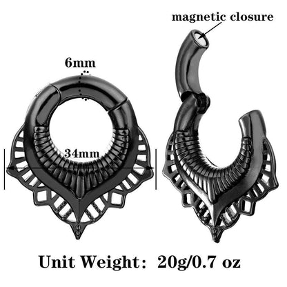 Magnetic Circle Ear Weights | Lace Lobe Hangers - DustyJewelz