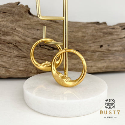 Moon Ear Weights | Crescent Hoop Lobe Hangers - DustyJewelz