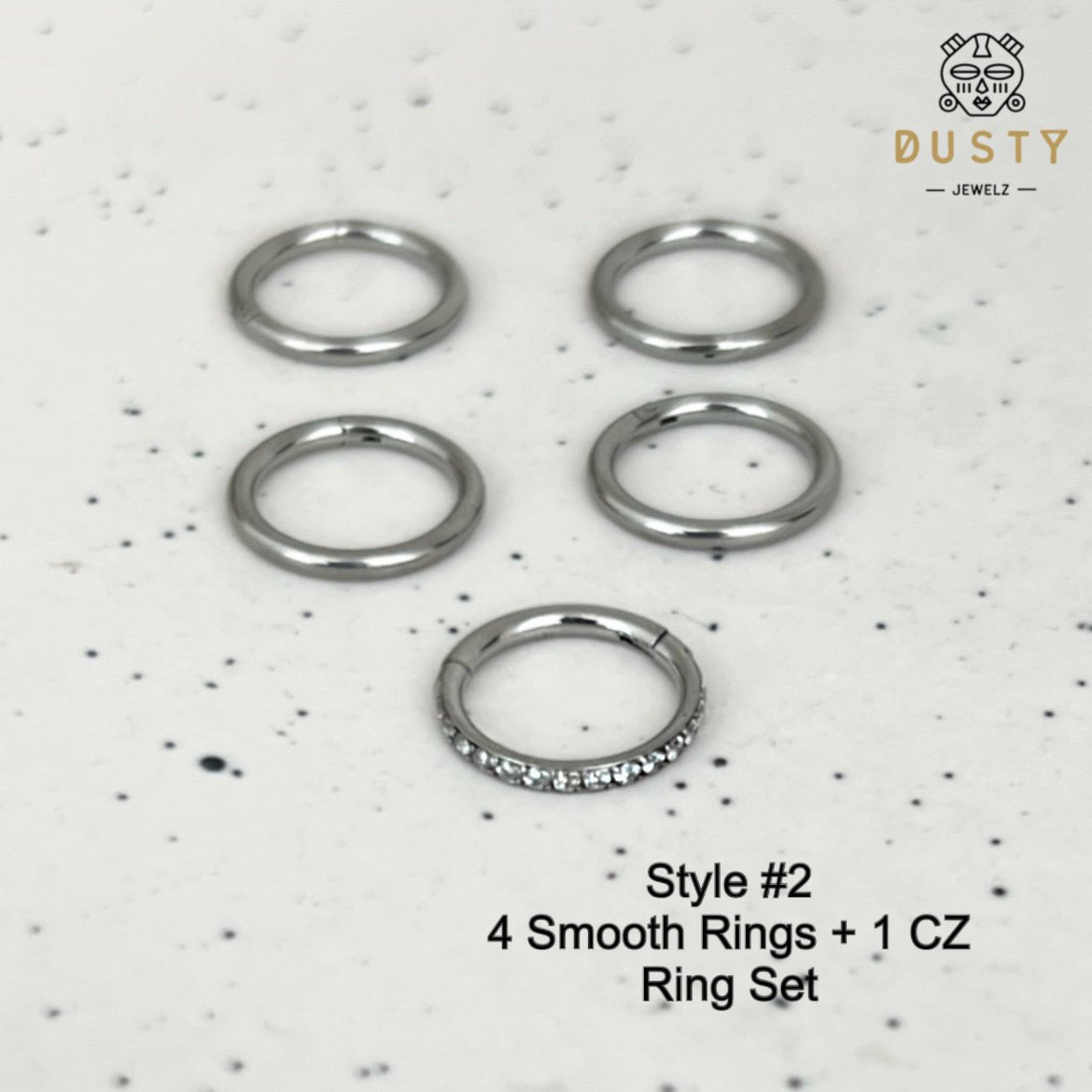 Multi Ring Stack And Lobe Cuffs | Ear Stacking Clicker Rings