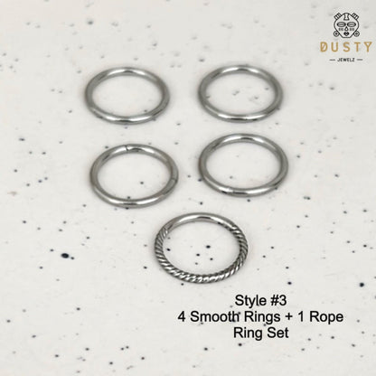 Multi Ring Stack And Lobe Cuffs | Ear Stacking Clicker Rings