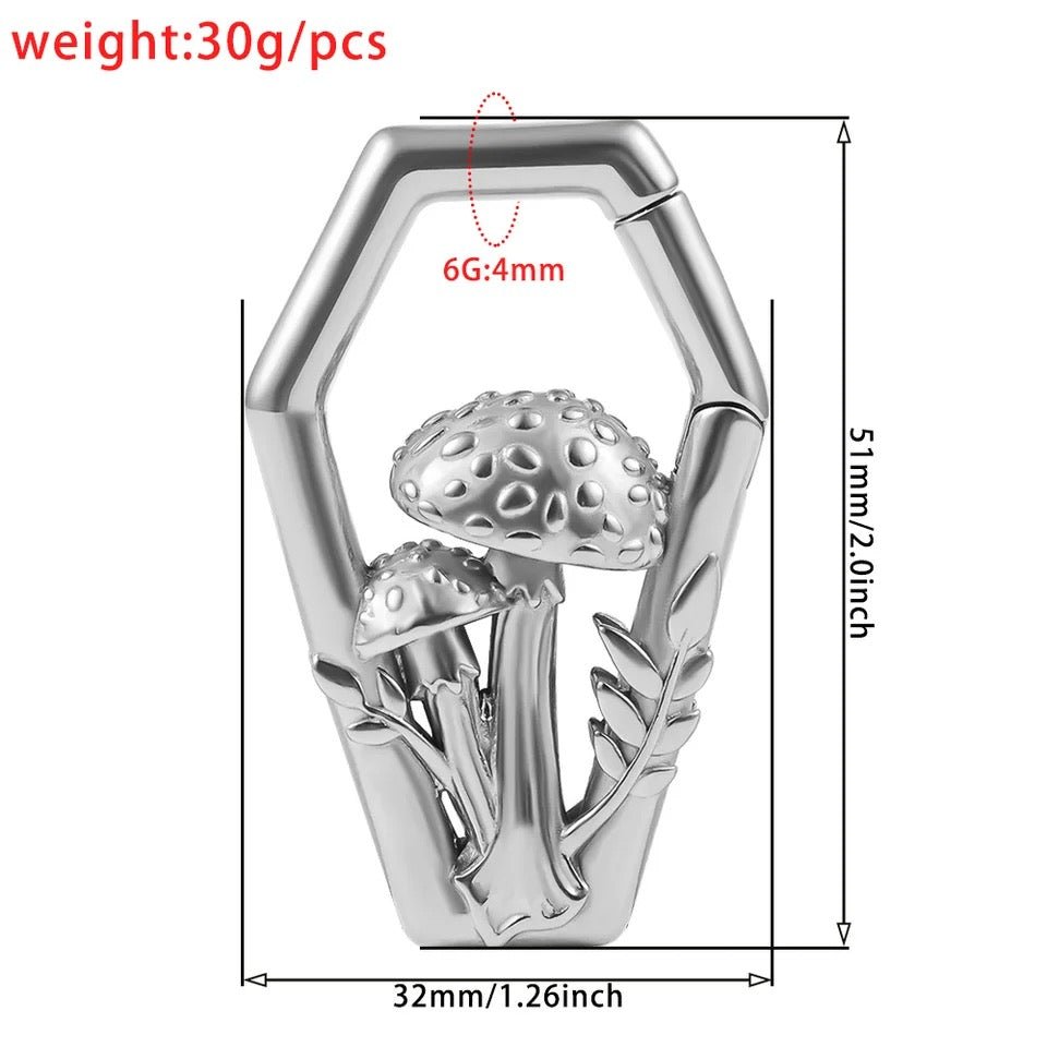 Mushroom Ear Weights | Diamond Hoop Lobe Hanger
