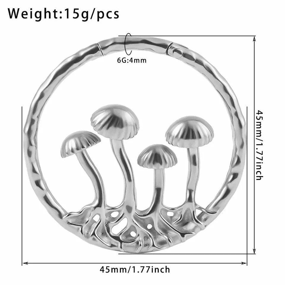 Mushroom Ear Weights | Hoop Lobe Hanger