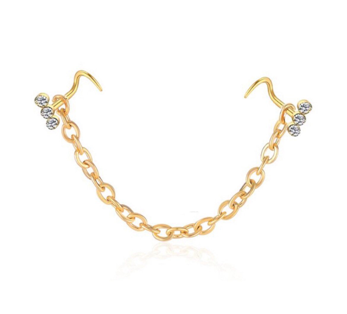 Nose Chain And Studs Set - DustyJewelz