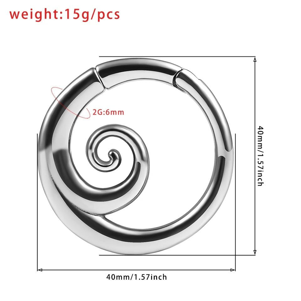 Ocean Wave Ear Weights | Swirl Lobe Hoop Hangers - DustyJewelz