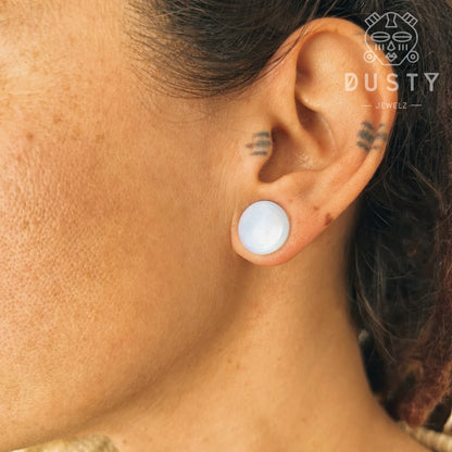 Opalite Stone Plugs | Double Flare - DustyJewelz