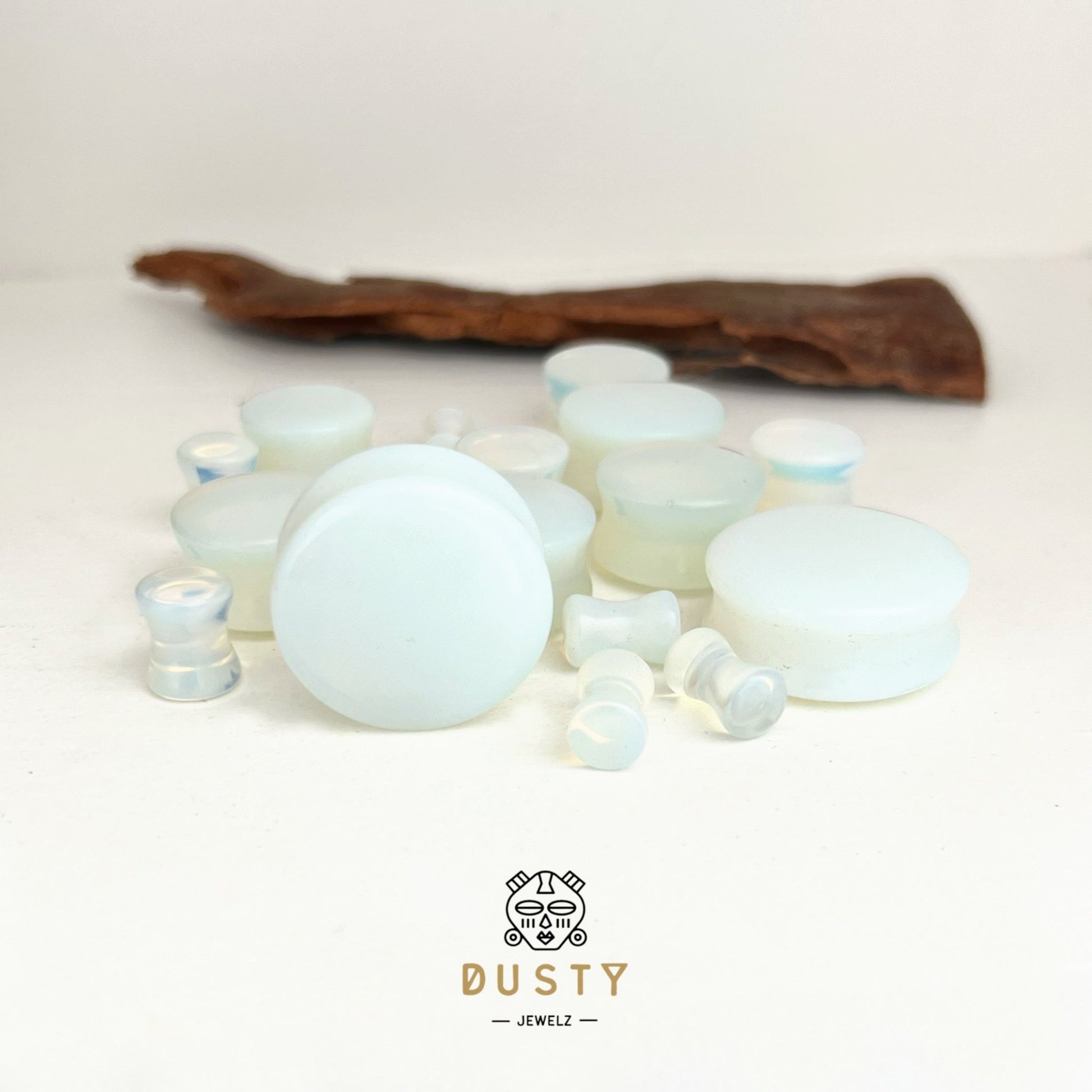 Opalite Stone Plugs | Double Flare - DustyJewelz