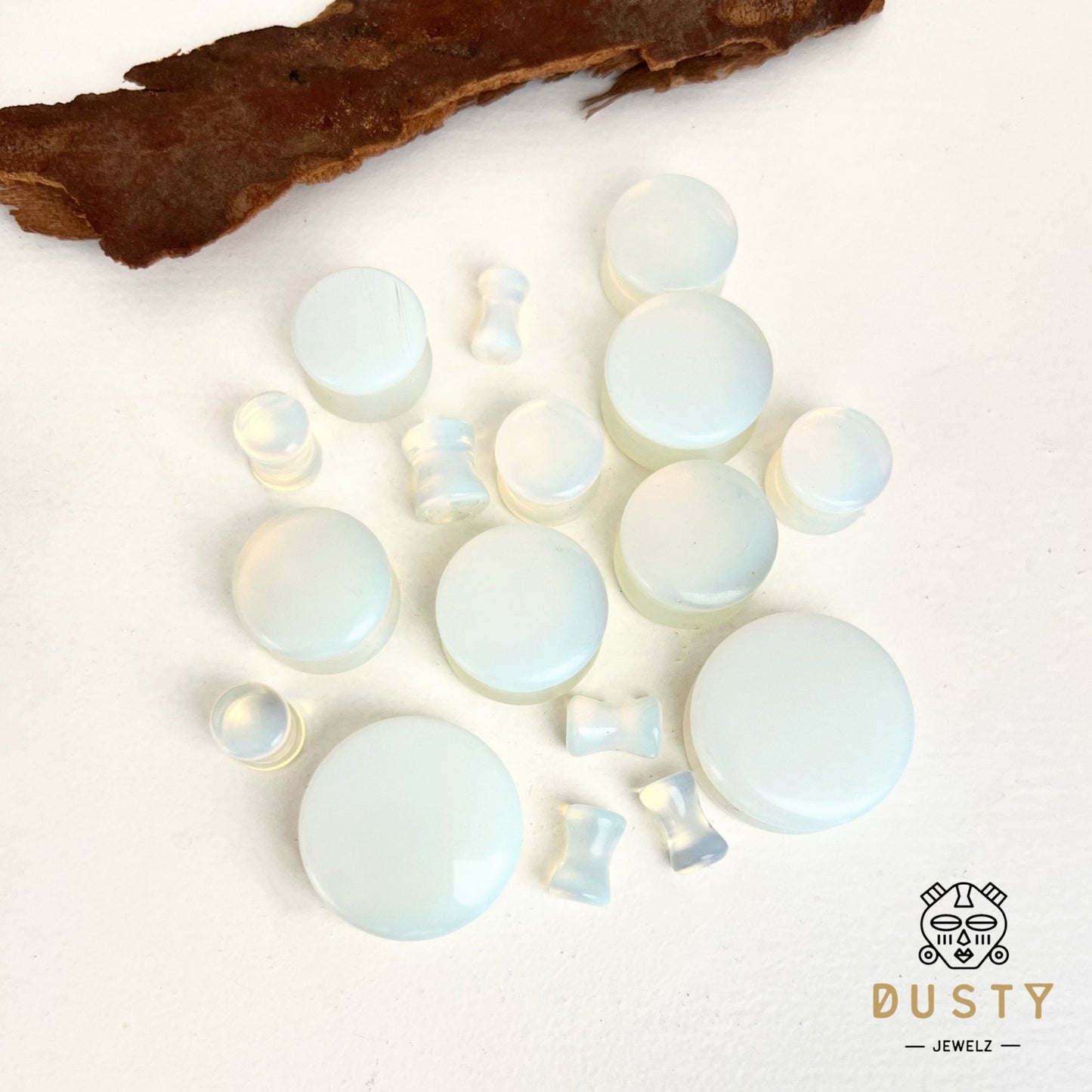 Opalite Stone Plugs | Double Flare - DustyJewelz