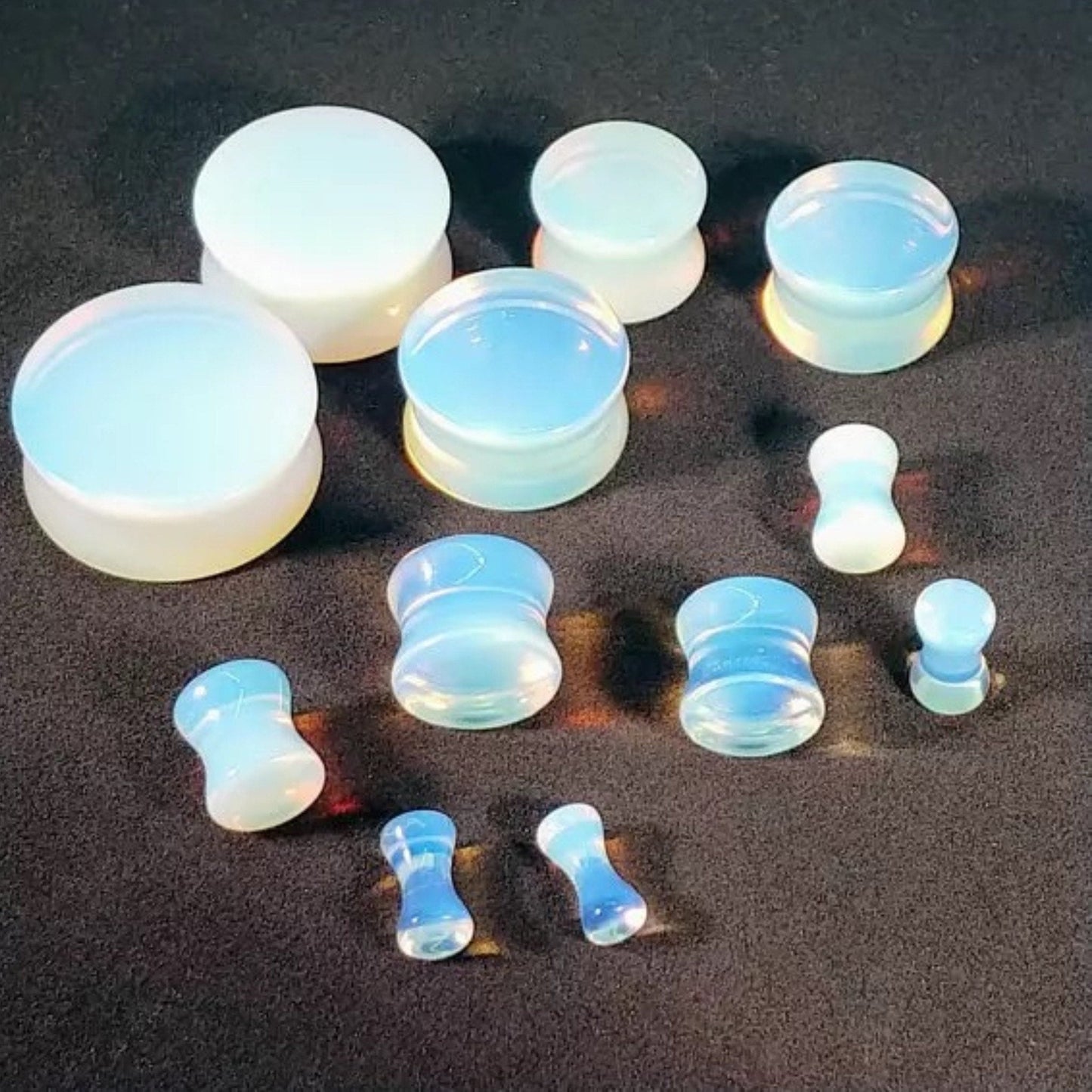 Opalite Stone Plugs | Double Flare - DustyJewelz