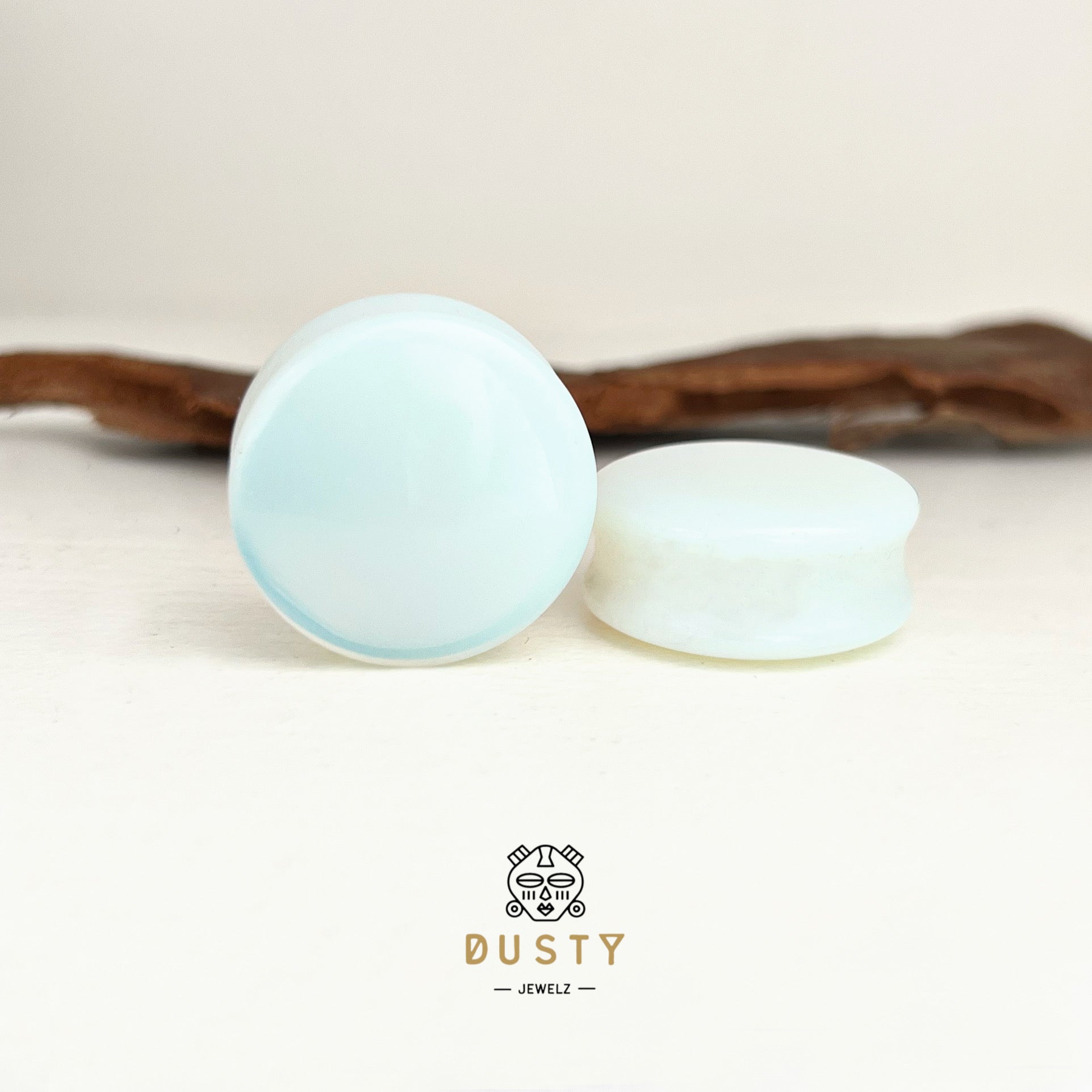 Opalite Stone Plugs | Double Flare - DustyJewelz