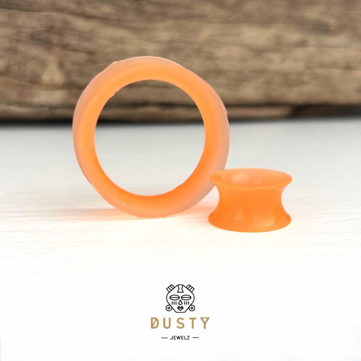 Orange Silicone Ear Skins | Flexible Tunnels - DustyJewelz