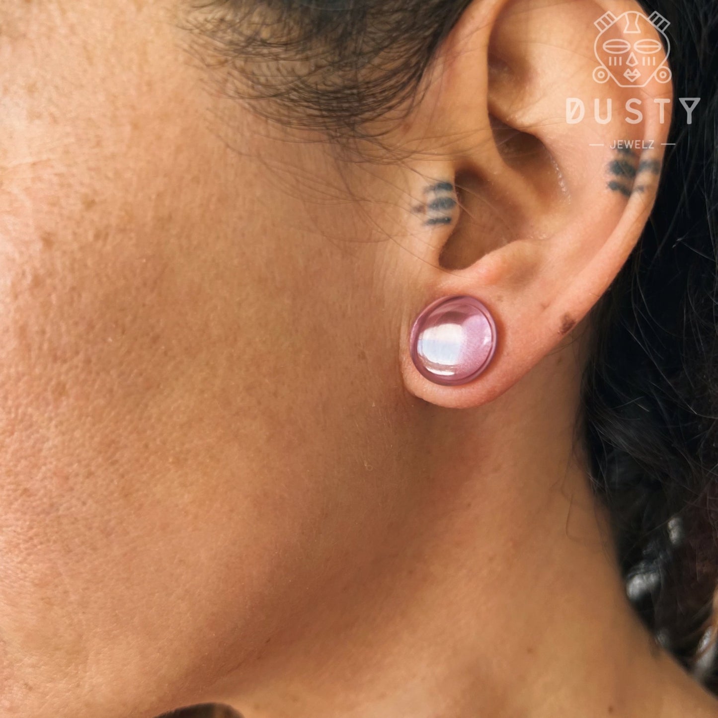 Pink Acrylic Plugs | Double Flare | 0G - 30mm - DustyJewelz