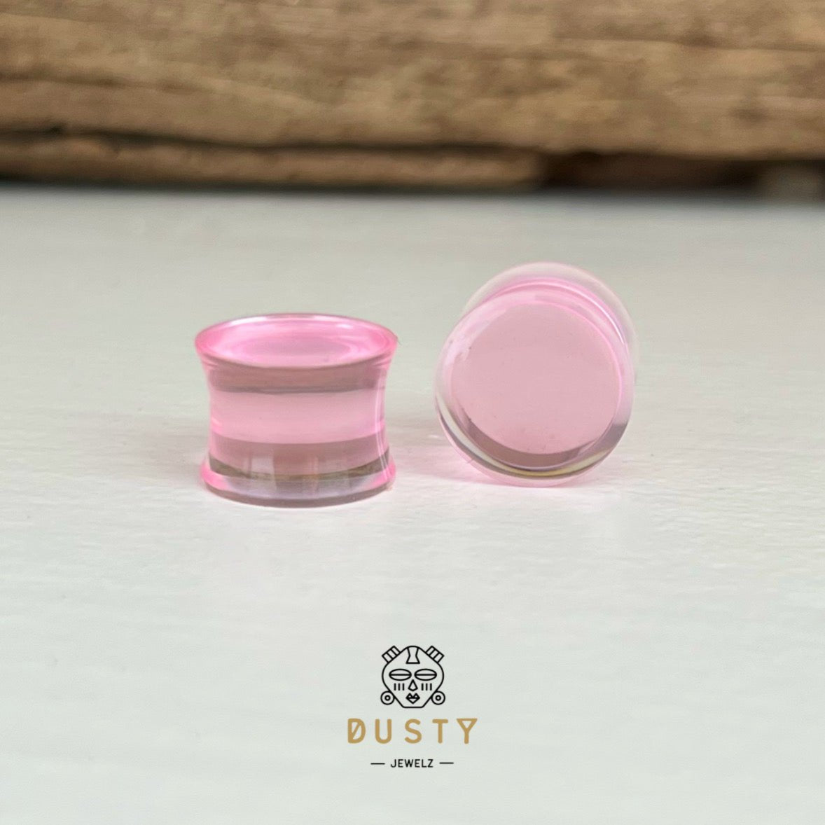 Pink Acrylic Plugs | Double Flare | 0G - 30mm - DustyJewelz