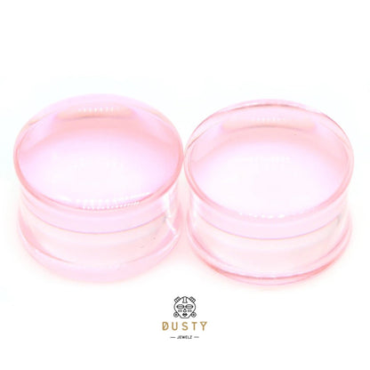 Pink Acrylic Plugs | Double Flare | 0G - 30mm - DustyJewelz