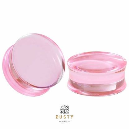 Pink Acrylic Plugs | Double Flare | 0G - 30mm - DustyJewelz