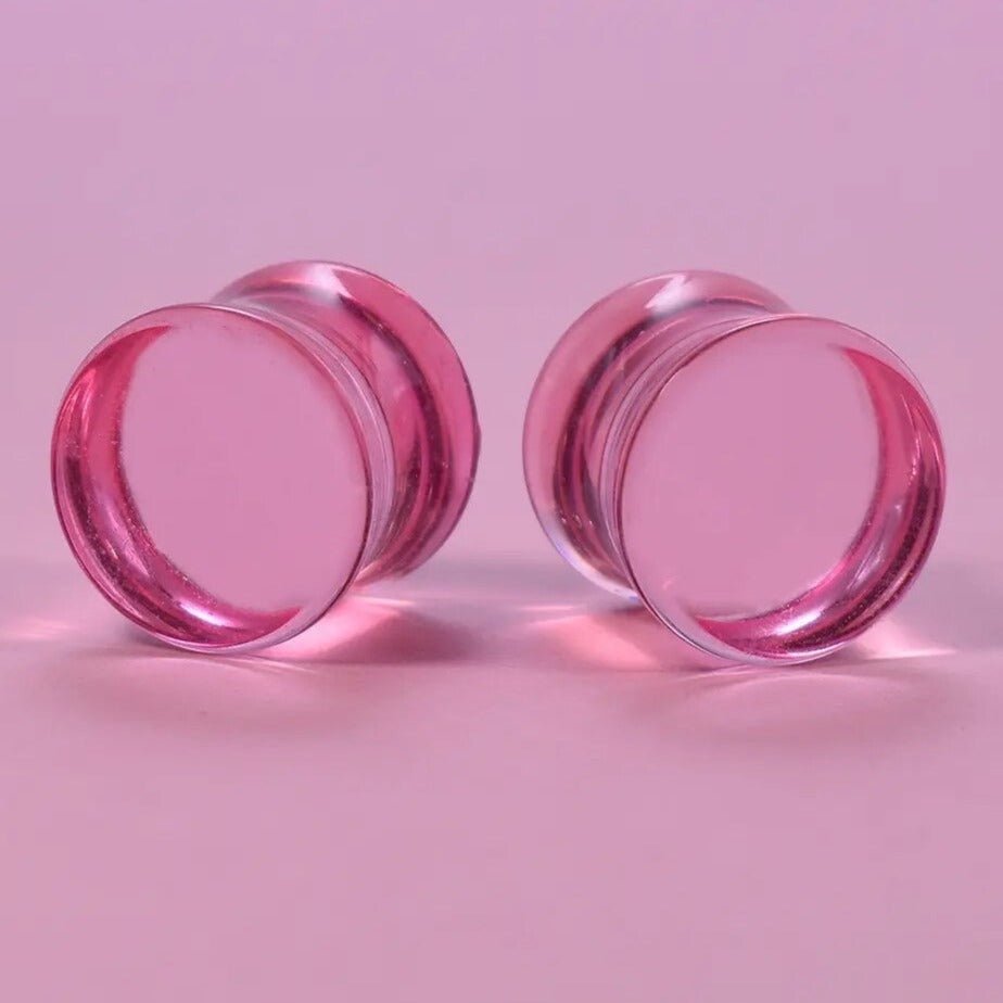 Pink Acrylic Plugs | Double Flare | 0G - 30mm - DustyJewelz