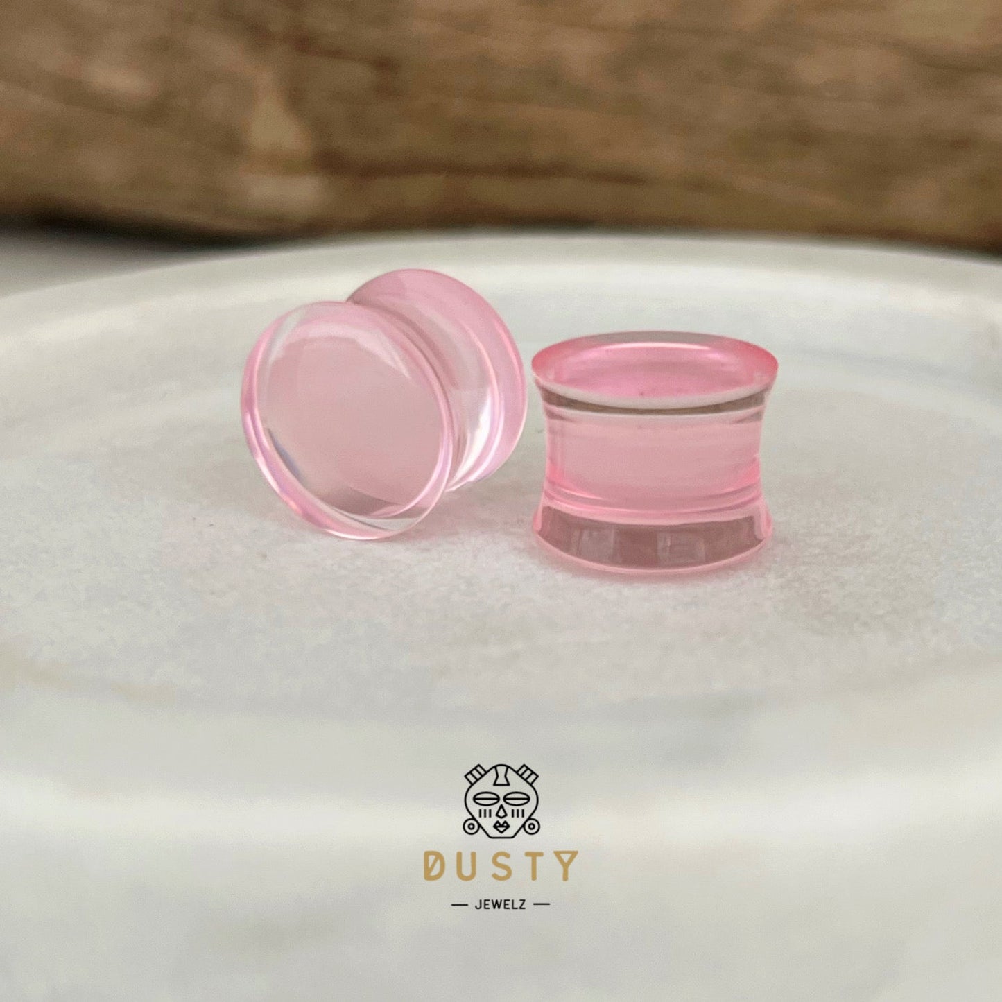 Pink Acrylic Plugs | Double Flare | 0G - 30mm - DustyJewelz