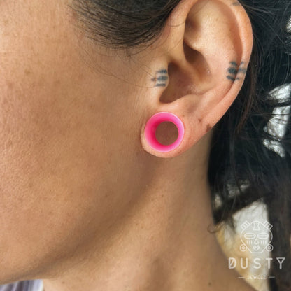 Pink Silicone Ear Skins | Flexible Tunnels - DustyJewelz