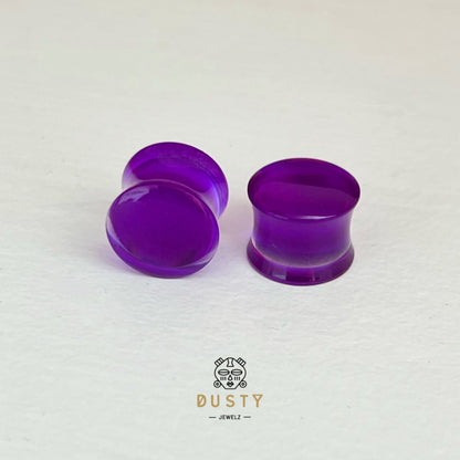 Purple Acrylic Plugs | Double Flare | 0G - 30mm - DustyJewelz