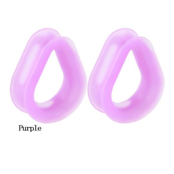 Purple Silicone Teardrop Eyelets| Double Flare Tunnels - DustyJewelz