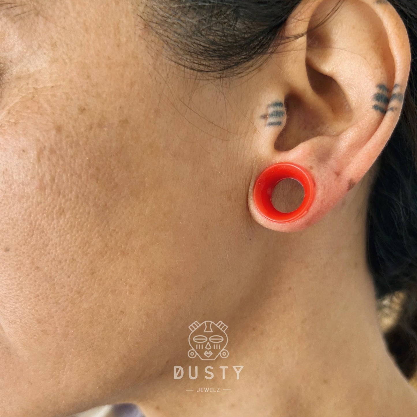 Red Silicone Ear Skins | Flexible Tunnels - DustyJewelz