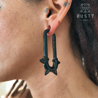 Safety Pin Ear Weights | Spike Ear Hanger - DustyJewelz