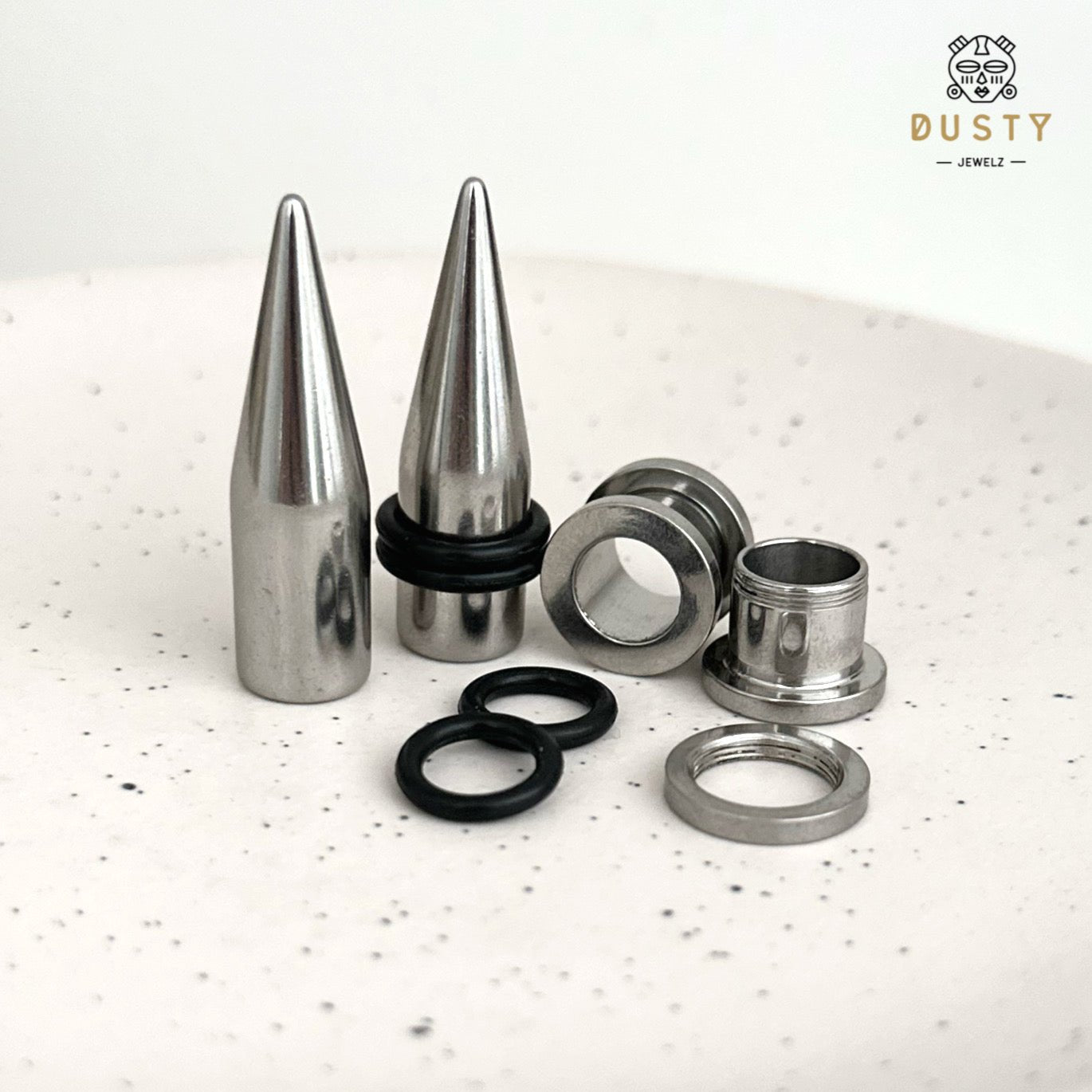 Silver Surgical Steel Taper & Screw Back Tunnel Kit | 36 Pieces - DustyJewelz