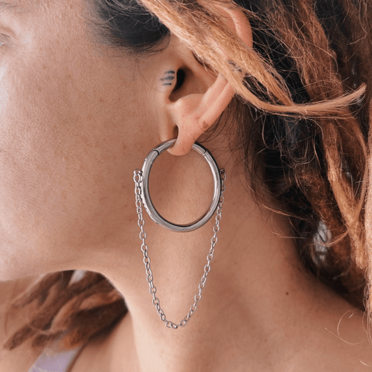 Single Chain Hoop Ear Weights - DustyJewelz