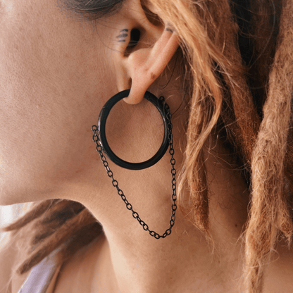 Single Chain Hoop Ear Weights - DustyJewelz